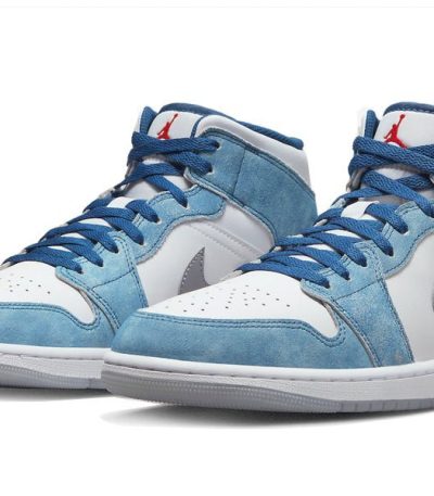 air jordan 1 mid french blue fire red